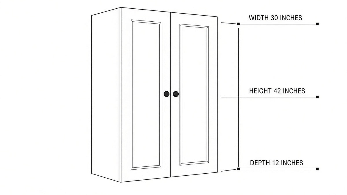 Shaker White- W3042 technical diagram