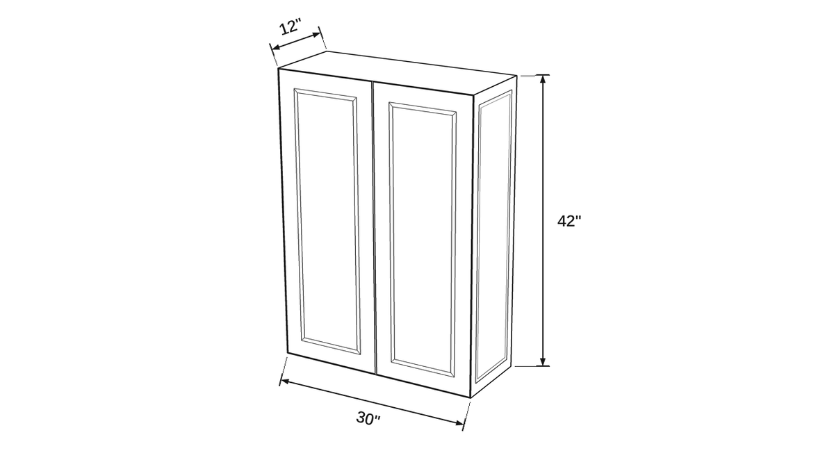 Shaker White- W3042 technical diagram