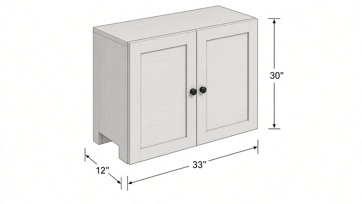 Shaker White- W3330 technical diagram