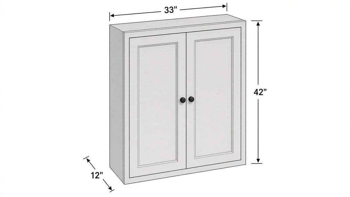 Shaker White- W3342 technical diagram