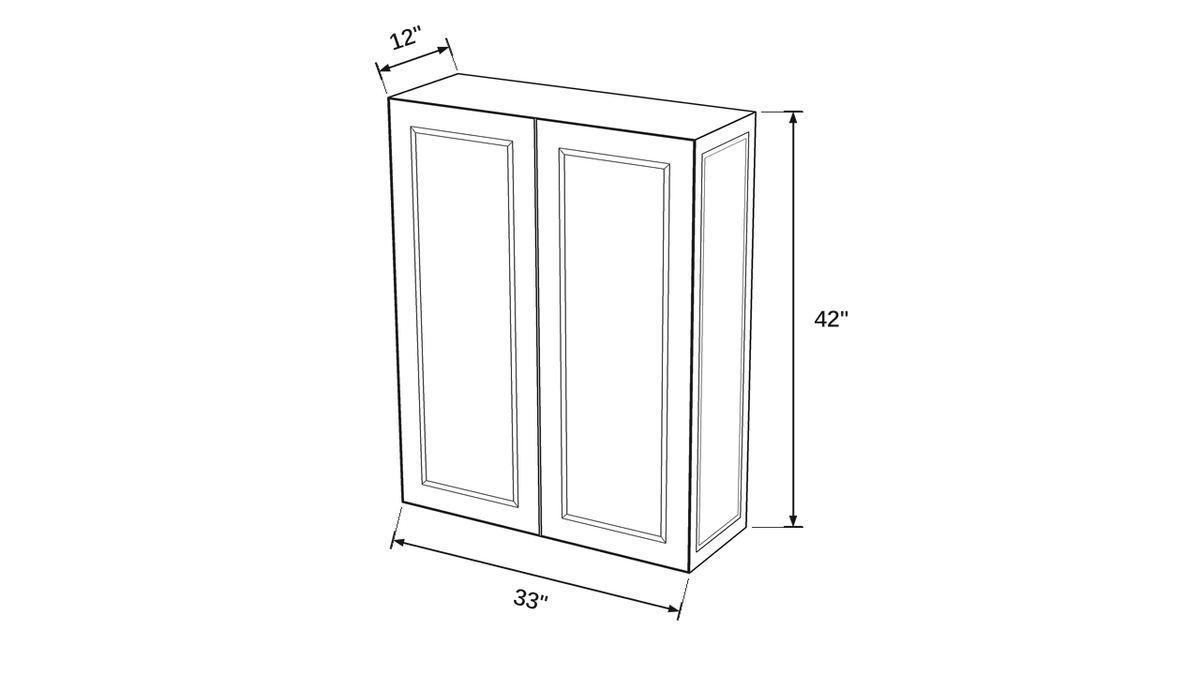 Shaker White- W3342 technical diagram
