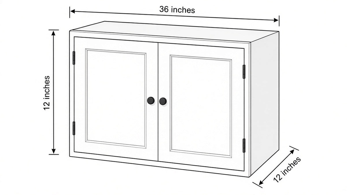 Shaker White- W3612 technical diagram