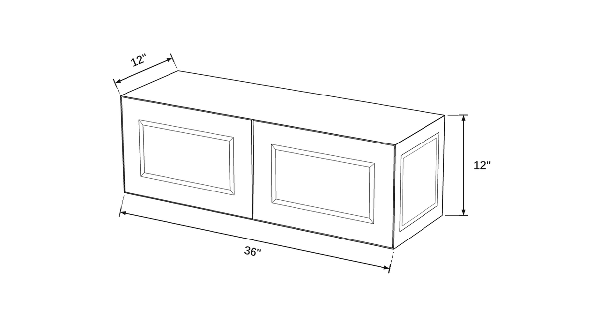 Shaker White- W3612 technical diagram