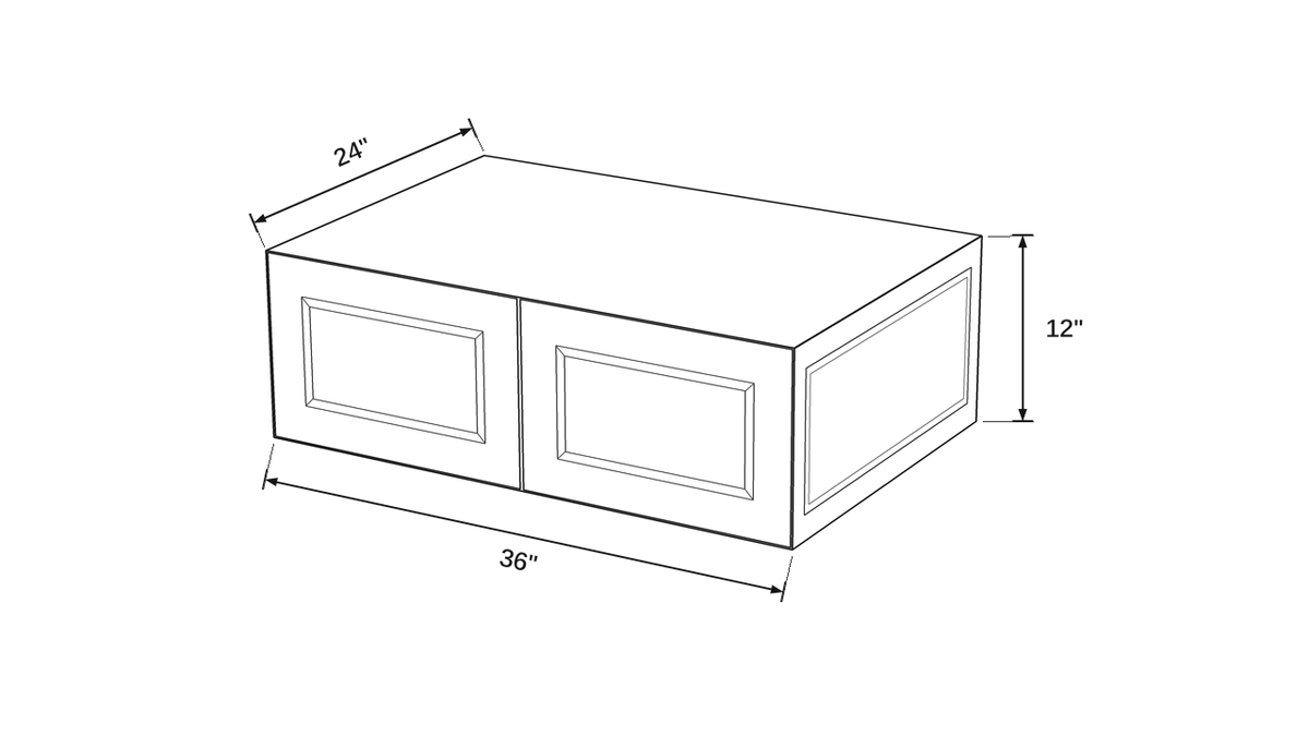 Shaker White- W3612x24 technical diagram