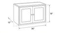 Shaker White- W3618 technical diagram