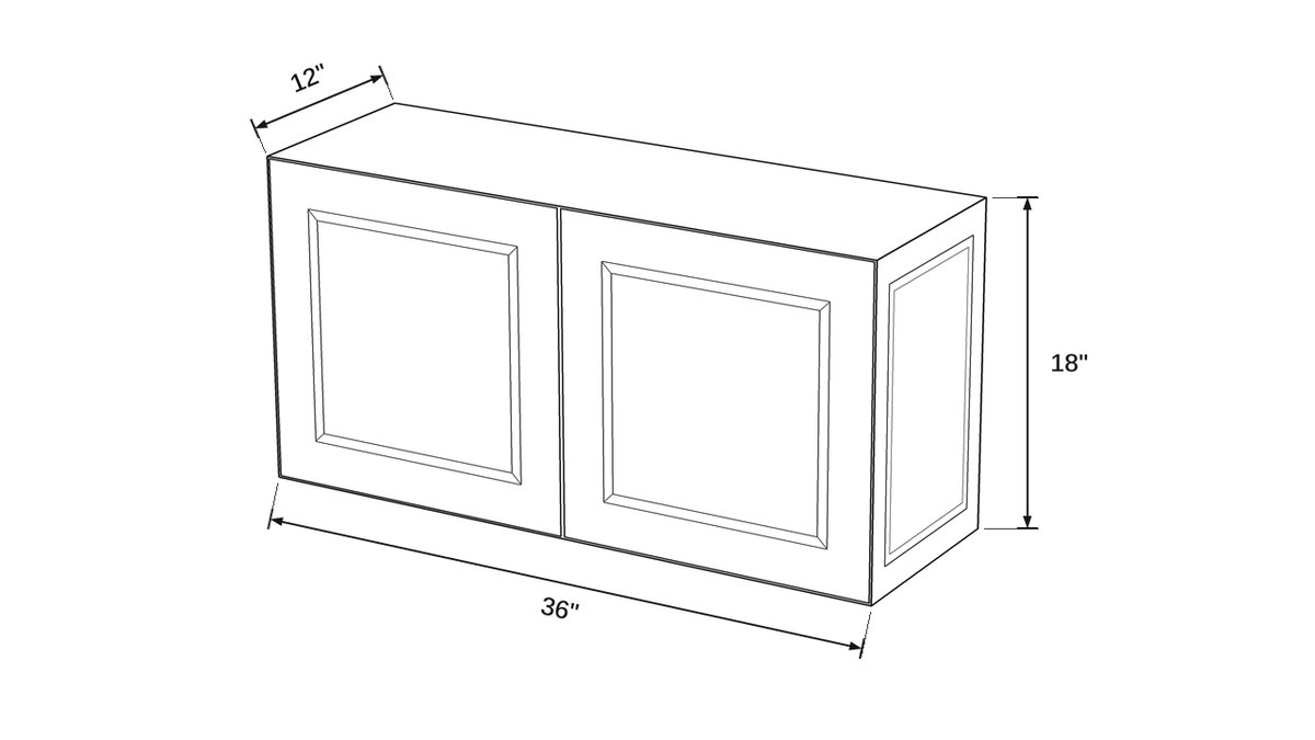 Shaker White- W3618 technical diagram
