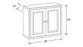 Shaker White- W3624 technical diagram
