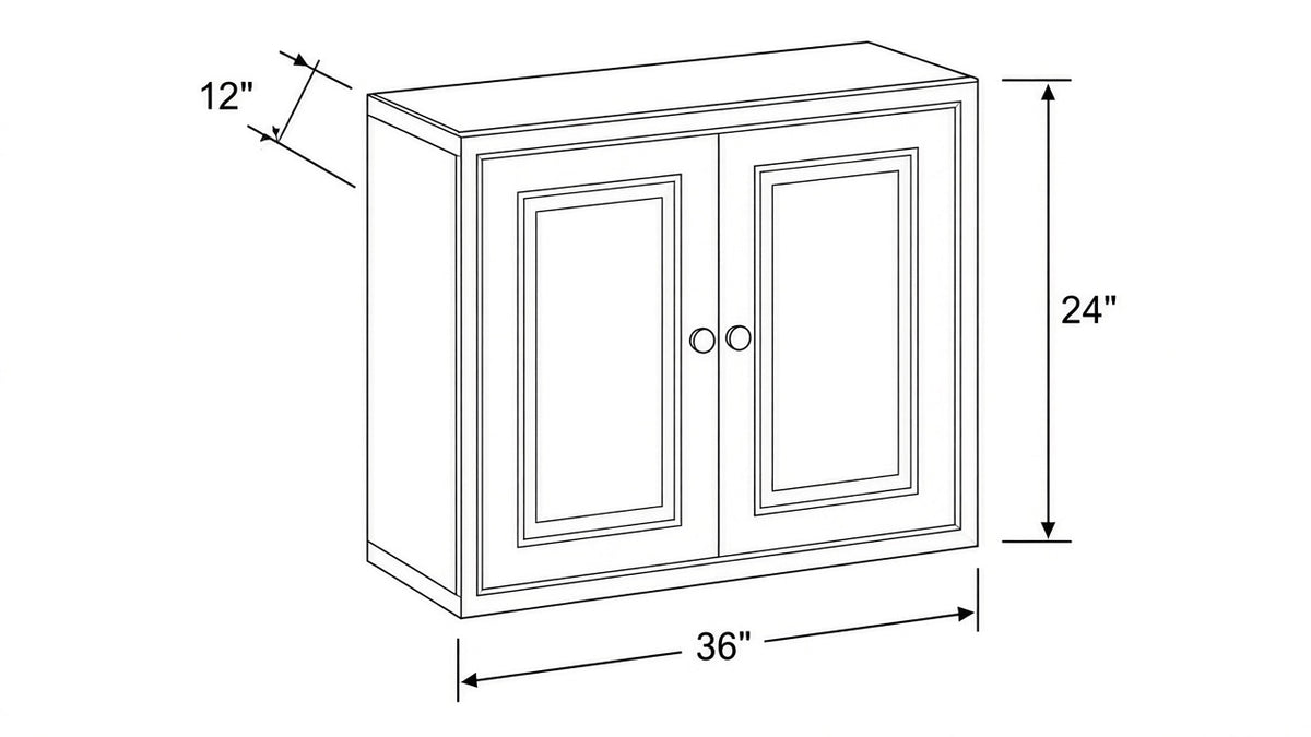Shaker White- W3624 technical diagram