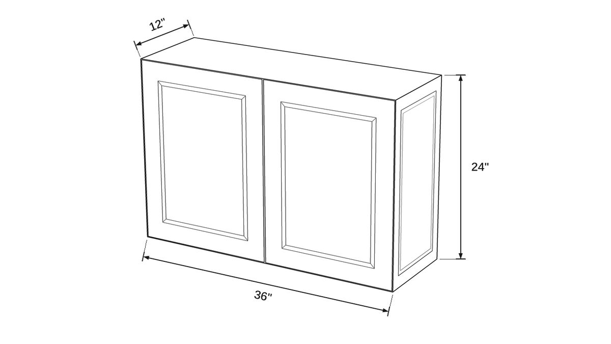 Shaker White- W3624 technical diagram