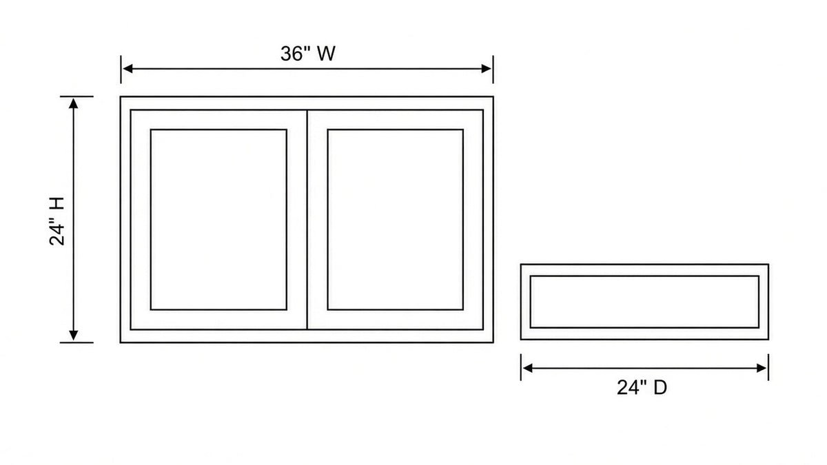 Shaker White- W3624X24 technical diagram