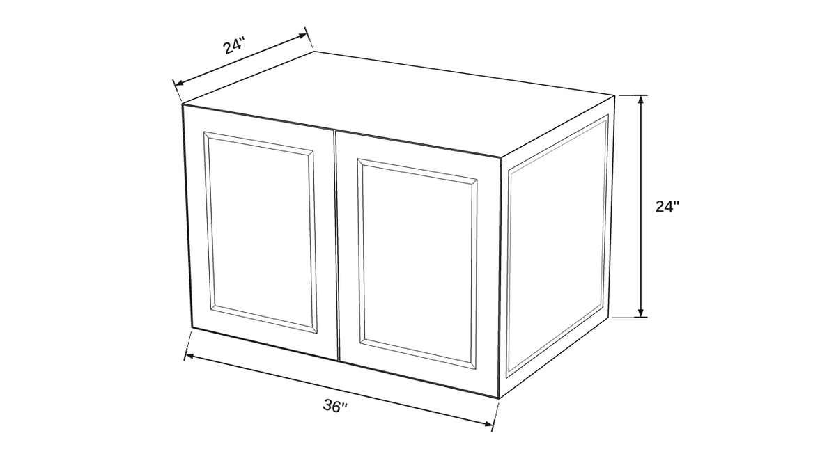 Shaker White- W3624X24 technical diagram
