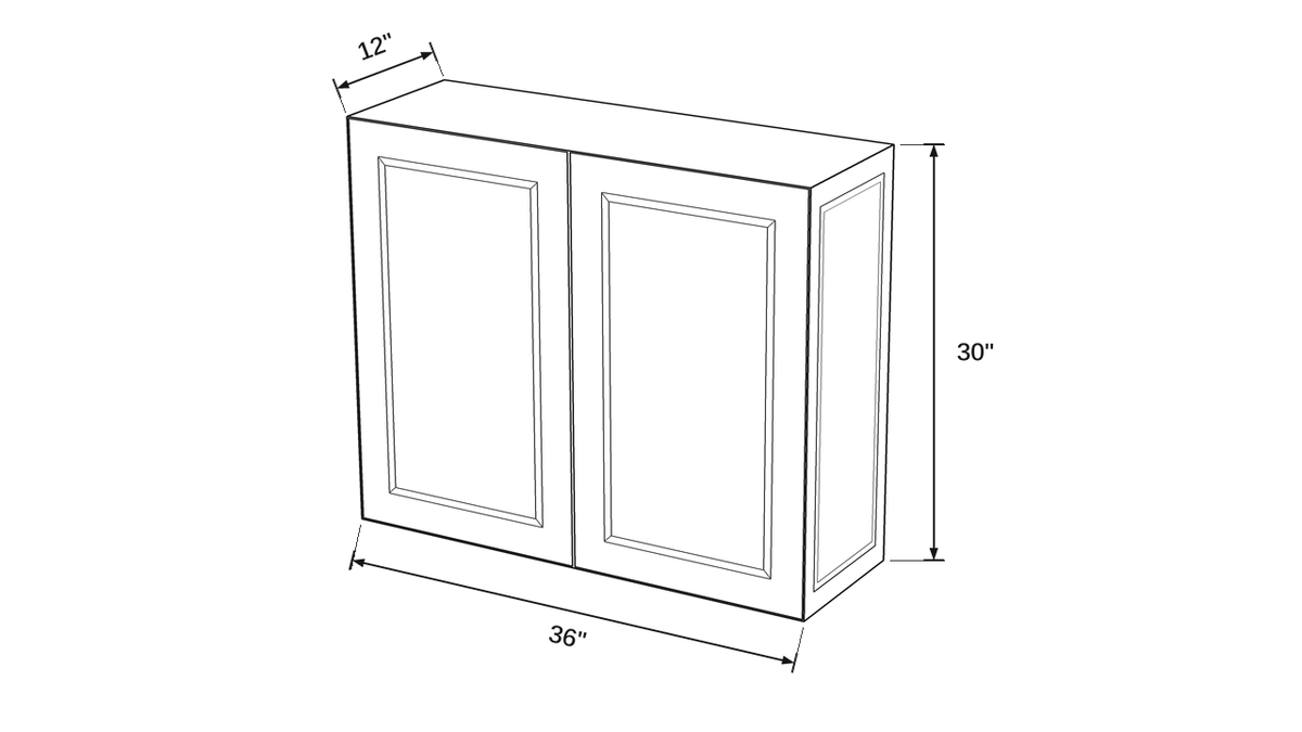 Shaker White- W3630 technical diagram