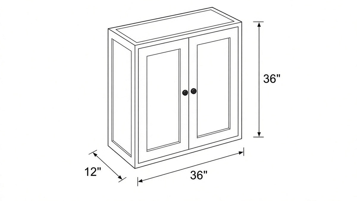 Shaker White- W3636 technical diagram