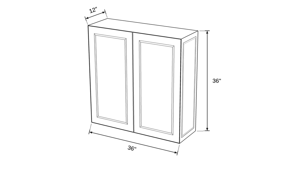 Shaker White- W3636 technical diagram