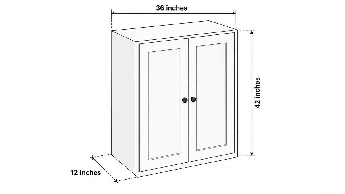 Shaker White- W3642 technical diagram