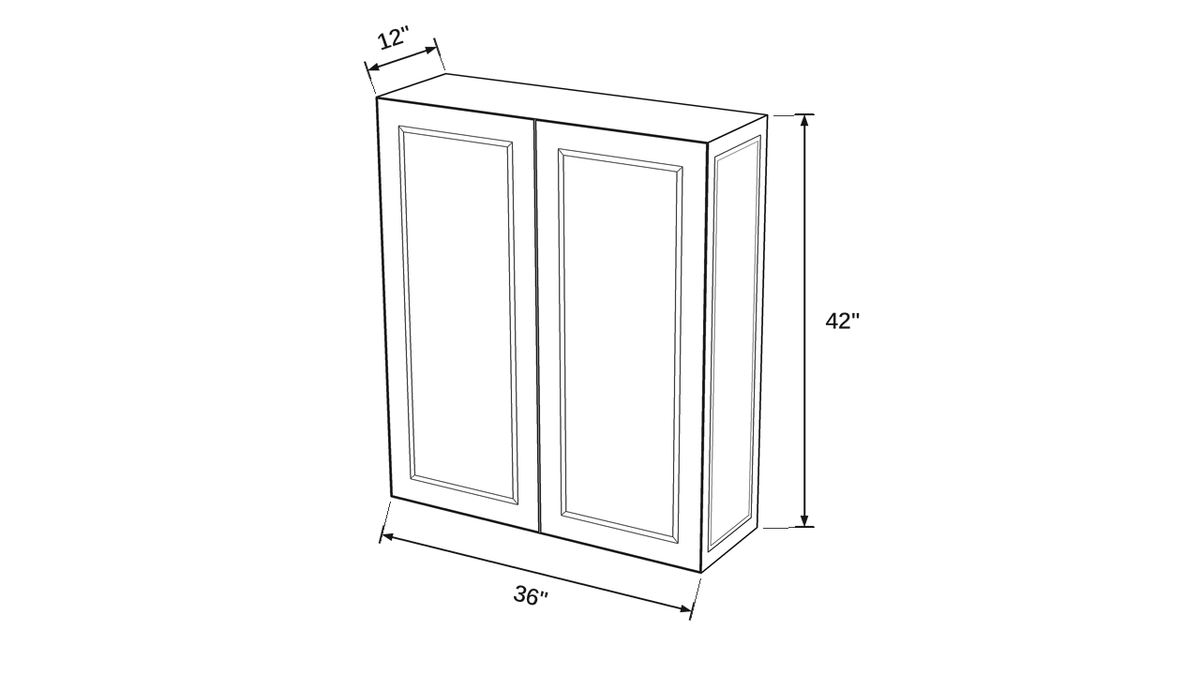 Shaker White- W3642 technical diagram