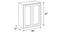Shaker White- W3942 technical diagram