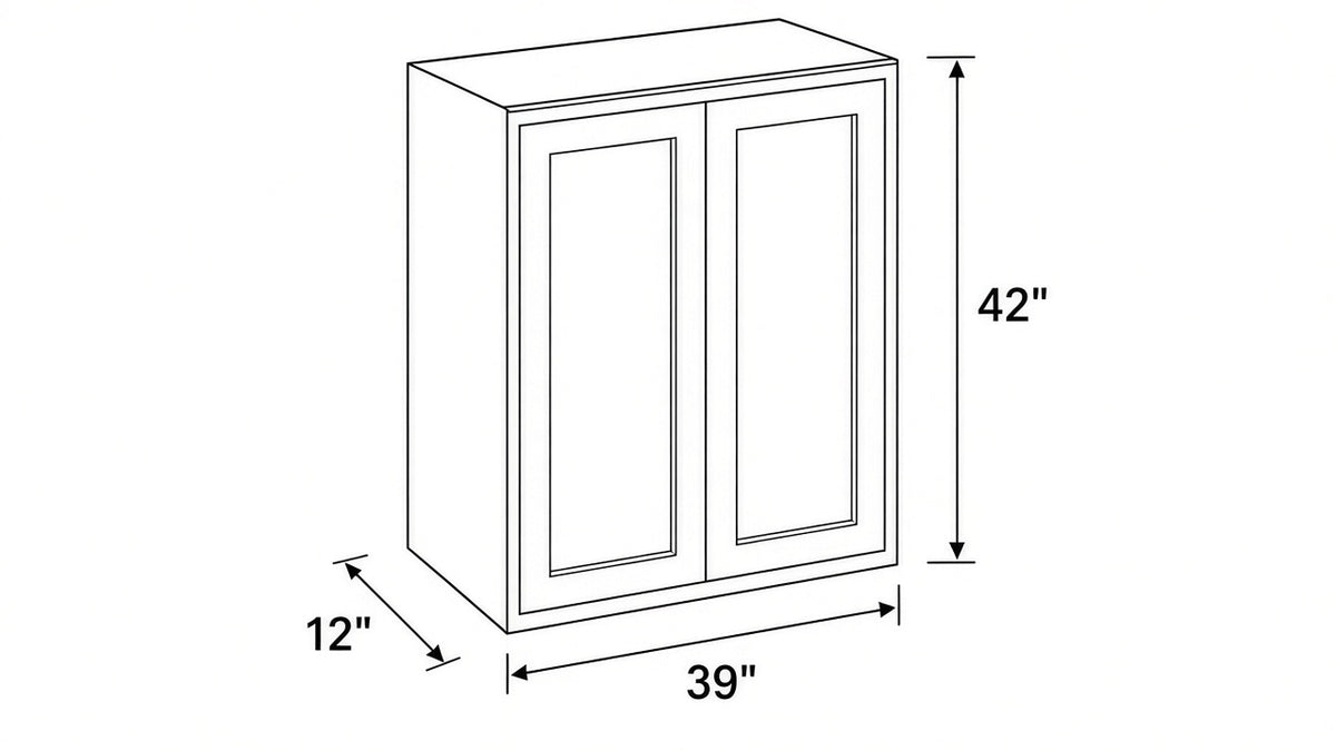 Shaker White- W3942 technical diagram