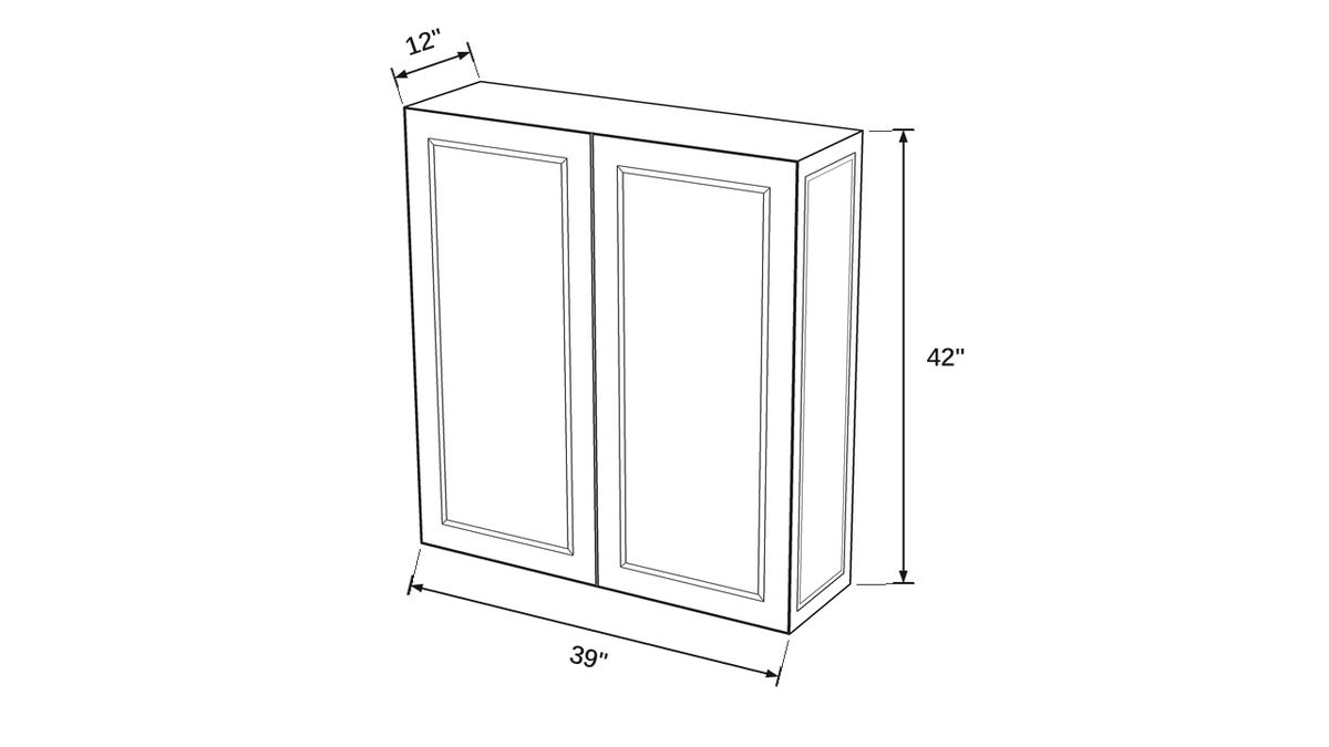 Shaker White- W3942 technical diagram