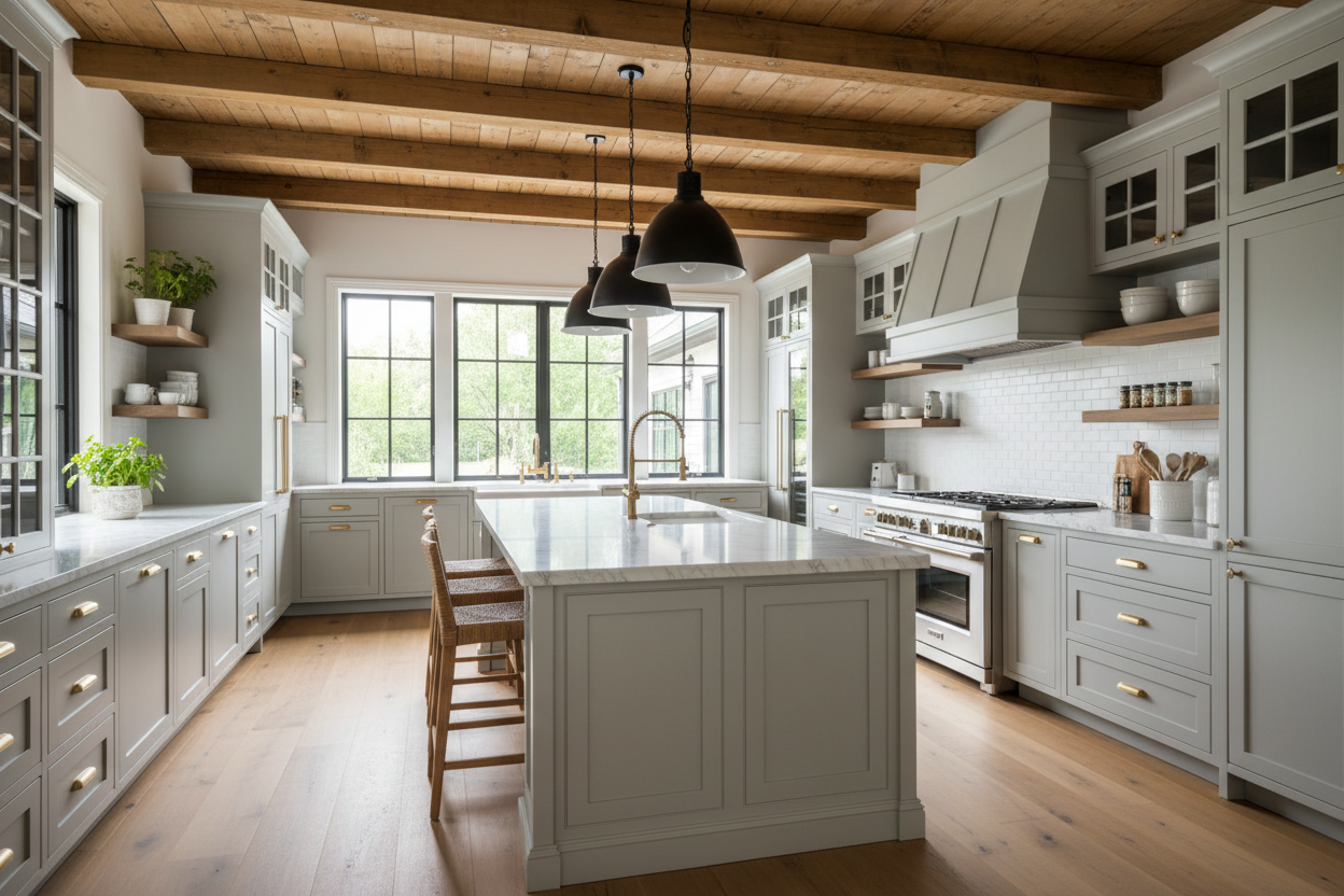 Glass-Front and Shaker-Style Cabinets
